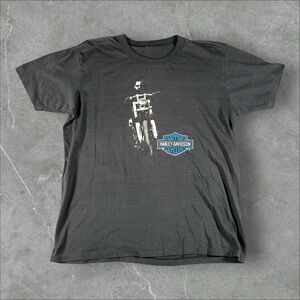 Vintage Harley Davidson Shirt Men Medium Black 70s Biker Popeyes Canada Made USA